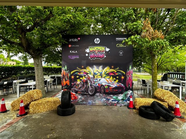 Photocall impreso para el evento Masters of Wrapping de HP